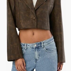 WeWoreWhat NWT Patina Cropped Blazer 🤎 Size Medium 🤎